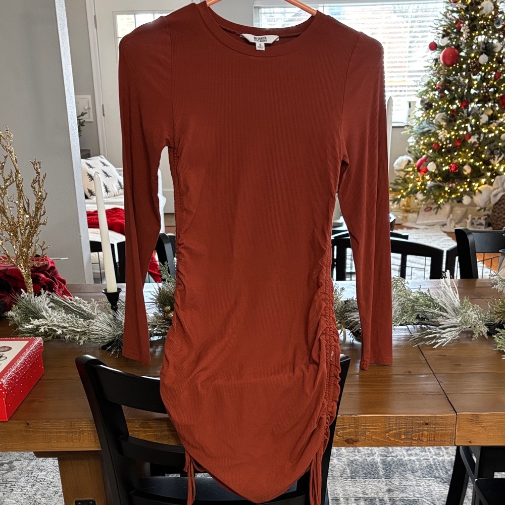 BB Dakota by Steve Madden Rust Long Sleeve Dress